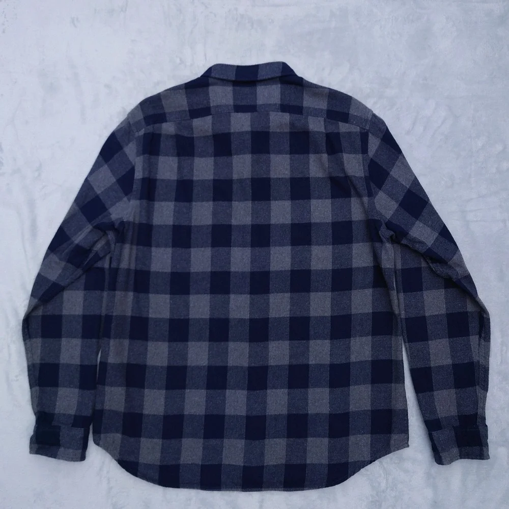 J.CREW Mid Weight Flannel Shirt Mens M Blue Buffalo Check Classic Fit BJ498